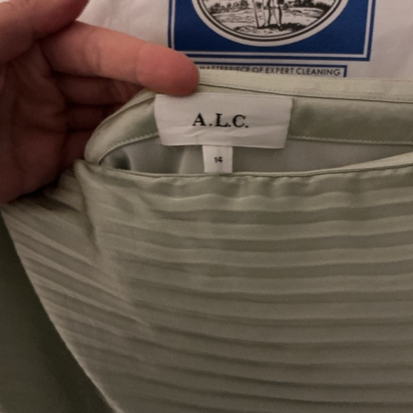 A.L.C. | Bianca Strapless Pleated Dress in Light Green - Picture 4 of 4